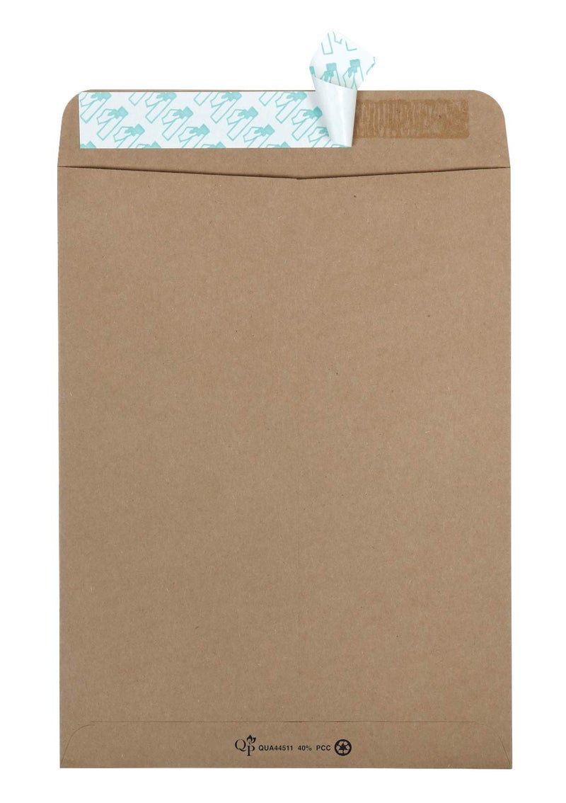 Quality Park 9 x 12 Catalog Mailing Envelopes, Redi-Strip Self Seal Closure, 24 lb. Recycled Kraft Brown Envelopes,100 per Box (QUA44511) - Image 2